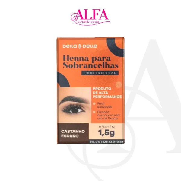 Henna Delle & Della 1,5g Castanho Escuro