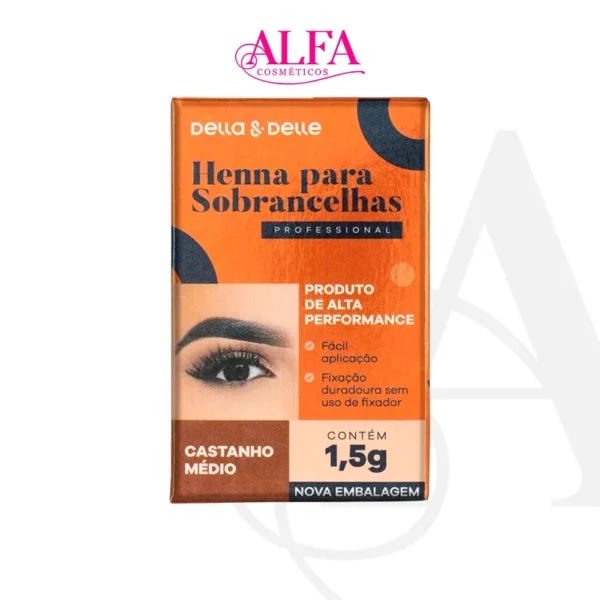 Henna Delle & Della 1,5g Castanho Médio