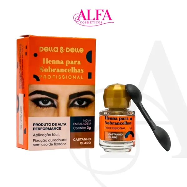 Henna Sobrancelha 3g Castanho Claro - Della & Delle