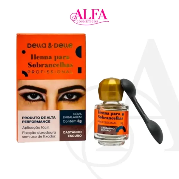 Henna Sobrancelha 3g Castanho Escuro - Della & Delle