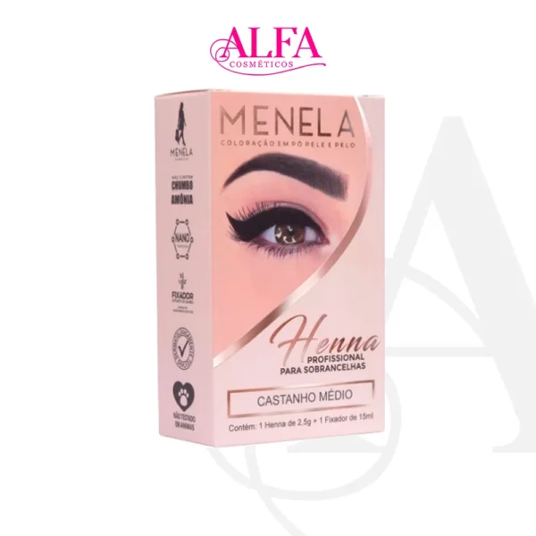 Kit Henna para sobrancelhas Menela 2,5g - CASTANHO CLARO