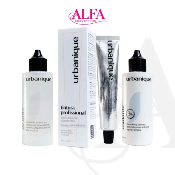 Kit Tinta para Sobrancelhas + Removedor e Oxidante Urbanique