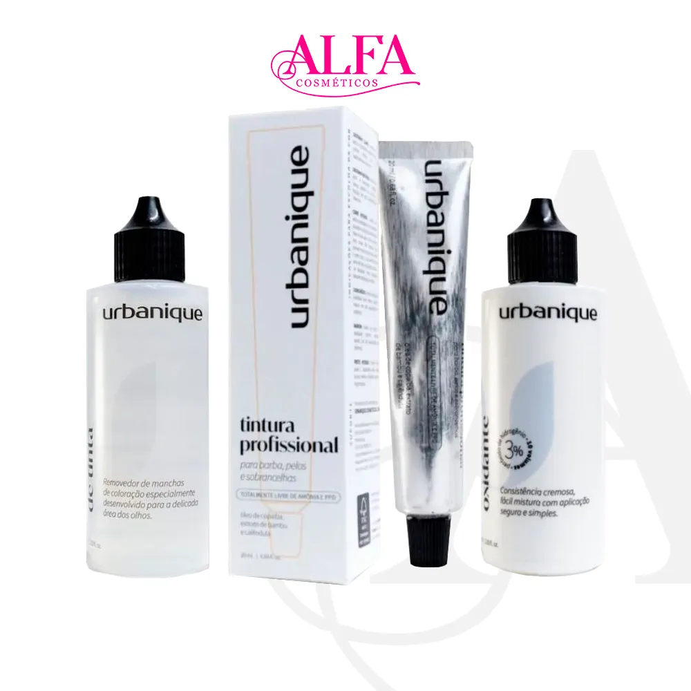 Kit Tinta para Sobrancelhas + Removedor e Oxidante Urbanique