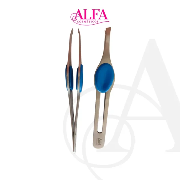 Pinça Depilação Pt. Azul Oblíqua Aço Inox Edel Solingen