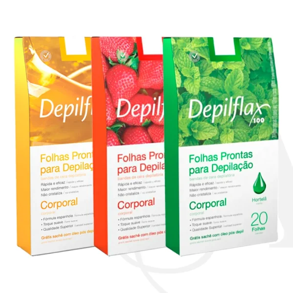 Folhas Prontas Corporais Depilflax C/ 20 Und