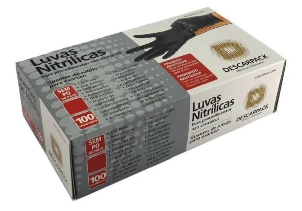 Cx. Luvas descartáveis Descarpack nitrilica x 100 unidades - Imagem 4