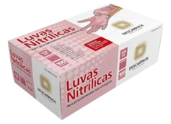 Cx. Luvas descartáveis Descarpack nitrilica x 100 unidades