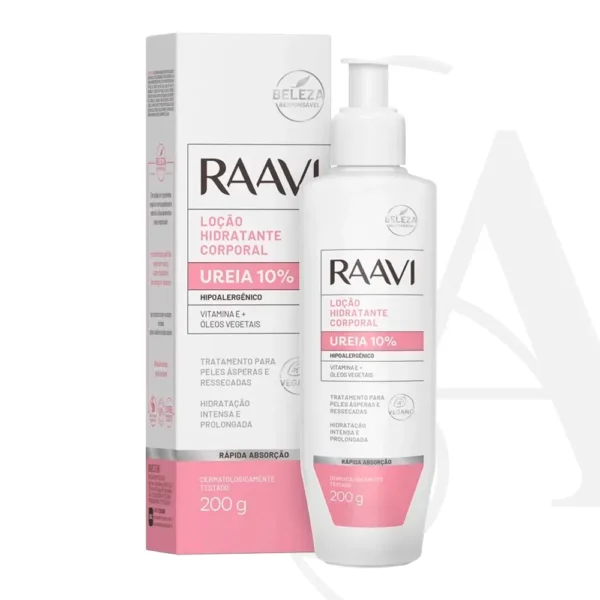 Loção Hidratante Corporal de Ureia Raavi 200g