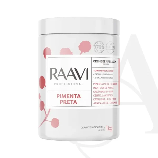 Creme de Massagem Pimenta Preta Raavi 1kg