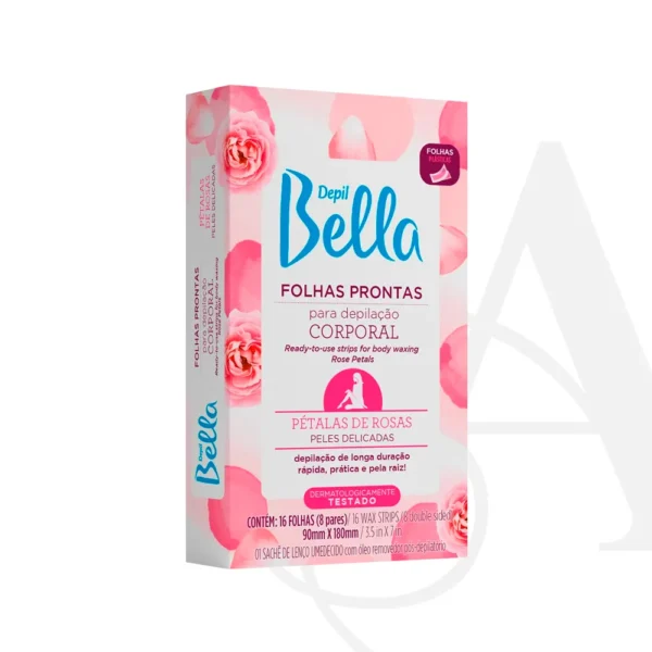 Folhas Prontas Corporal Depil Bella Pétalas De Rosas - 16 unidades