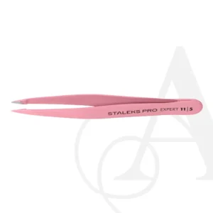 Pinca Sobrancelha Te-11-5 Rosa Ponta Fina Staleks