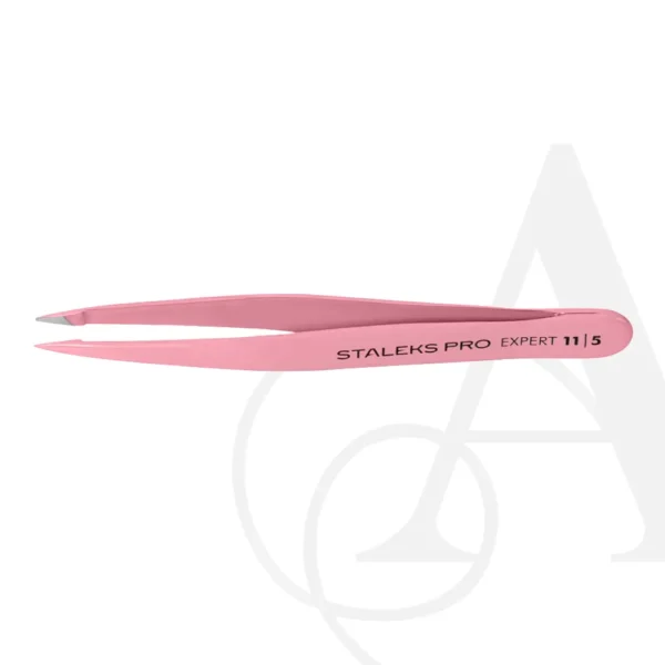 Pinca Sobrancelha Te-11-5 Rosa Ponta Fina Staleks